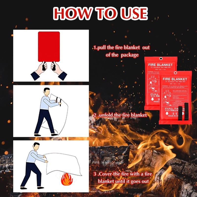 Macarrie 10 Pack 39” x 39” Fire Blanket Emergency for