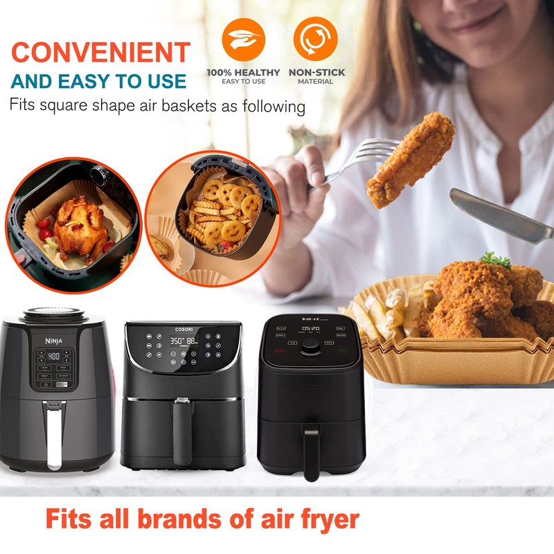 Air Fryer Liners Disposable Square 9 Inch, 125 Pcs Large