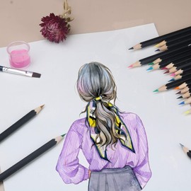 KALOUR KALOUR Watercolor Pencils - Professional Set of 72 - Beautiful Blending Effects with Wet or Dry - Ideal for Coloring Book - Water Soluble Pencils for Kids Adults Beginners