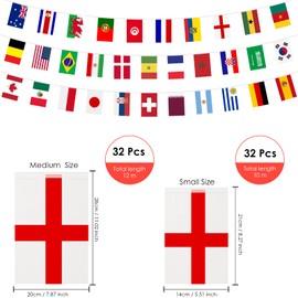 AhfuLife 32 Countries Flags Bunting for Olympic Games Decoration 2024, 32 Countries Double-Sided Fabric Euro Olympic Flag Chain, Olympic Decoration Bunting Garland Banner for Euro Eurovision Party Bar