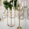 Hamptons Five Taper Candelabra Golden Metal, Traditional Glam, Hand Crafted,