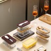 Ymeibe Glass Butter Dish with Bamboo Lid and Knife, 500