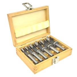 Anbaochi 6-Piece Woodworking Forstner Bit Set with Storage Box, High-Speed Steel Hole Cutter, Wood Drilling, 1" Cutting Diameter