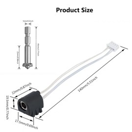 Kobra 3 Max Hotend with 0.4mm Hardened Steel Nozzle 3D Printer Kobra 3 Max Combo Extruder Print Head Kit with Heater Cartridge Thermistor Heater Block and Silicone Sock, Support High Speed Printing