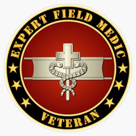 HOF Trading Army - Expert Field Medic Veteran Vinyl Sticker Waterproof Decal Laptop Wall Window Bumper Sticker 5"