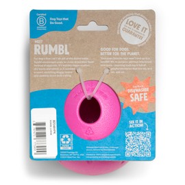 WEST PAW Zogoflex Rumbl Treat-Dispensing Dog Toy – Interactive Slow-Feeder Chew Toy for Dogs – Dog Enrichment Toy – for Moderate Chewers, Fetch, Catch – Holds Kibble, Treats (Hot Pink, Large)