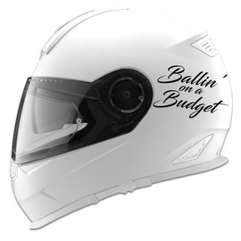 Ballin' On A Budget Auto Car Racing Motorcycle Helmet Decal - 5" - Black