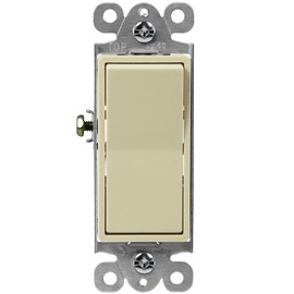 ENERLITES Illuminated 3-Way Decorator Paddle Light Switch, Three Way, Push-In and Side Wiring, Copper Wire Only, Grounding Screw, Residential Grade, 15A 120-277V, UL-Listed, 93160-I, Ivory