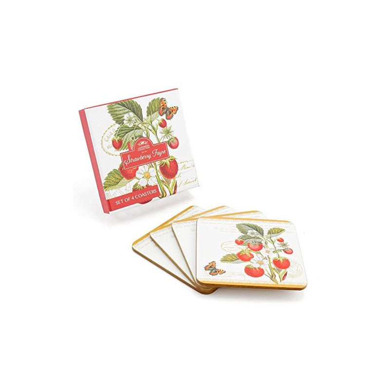 The Leonardo Collection LP92932 Strawberry Coaster Set of 4, Cork,