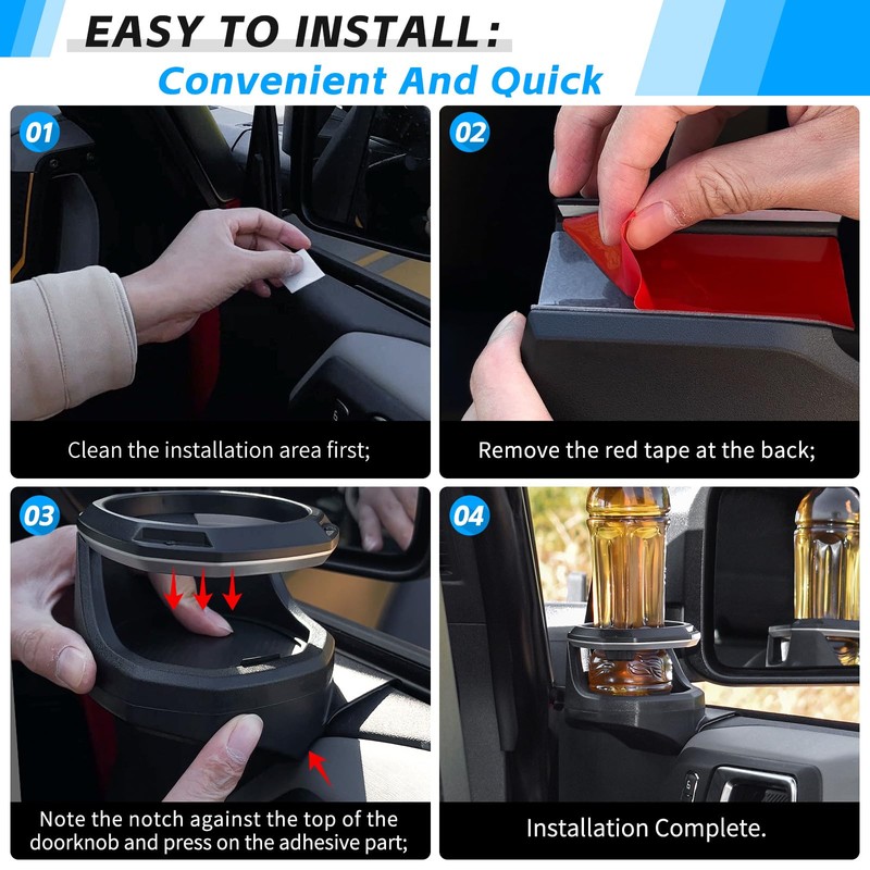 OUSUWO Window Cup Holder Compatible with Ford Bronco 2021-2024 2/4