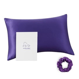 ALASKA BEAR Silk Pillowcase 100 Percent Mulberry Silk, Standard (1, Vibrant Purple)