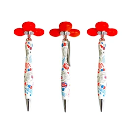 London-Themed Souvenir Pen with Red Spinner Top – Fun and Functional Collectible Gift | Perfect Souvenir or Gift for UK Fans