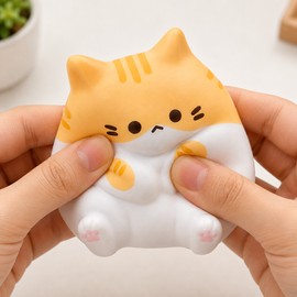 Slow Rebound Cat Squeeze Toy for Fidgeting – Soft PU Squishy Sensory Toy for Desk, Travel & Gifts