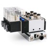 Heschen Electro-Pneumatic Triple Solenoid Valve, 4V210-08, DC 12V, PT1/4 5-Way