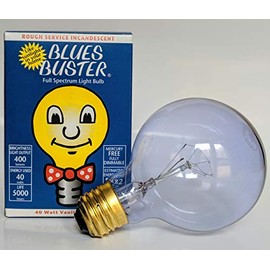 Blues Buster Full Spectrum Light Bulb, 40 watt Vanity Clear