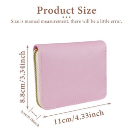 JRYXDS Mini Women's Small Leather Wallet, Purse with Zip and Many Compartments, Small Purse in Short Format, Coin Compartment Wallet