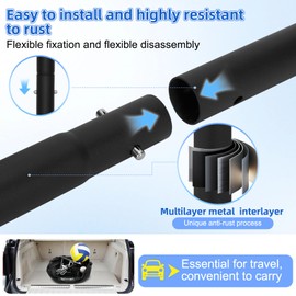 wolfwo Upgrade Tetherball Set with Ball and Rope, Adjustable Tetherball Equipment, Heavy Duty Tetherball Pole for Dogs, Kids, and Adults, Tether Ball for Outdoor Games, Family Games and More