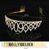 Esitrormi 60th Birthday Crown and Sash for Women, Gold 60