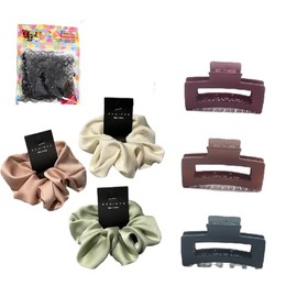 Hofar 12 Pack Hair Scrunchies Set for Women Girls Claw Clips 5 Inch Chiffon Pattern Hair Bands Scrunchy Colorful Floral Hair Ties Bobbles for Hair Bow Ponytail Holder Printed Hair Accessories (A) (F)