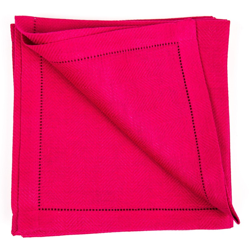 LinenMe X4 Emilia Napkins, 18 x 18, Pink