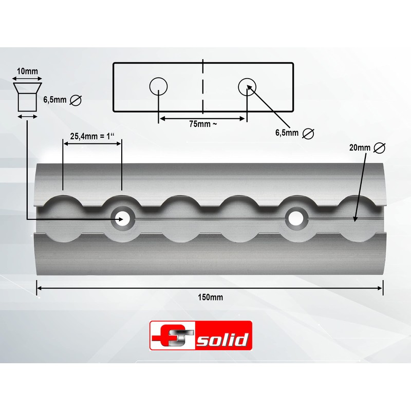 FTsolid 4 x 15 cm aluminium airline rail, lashing rail,