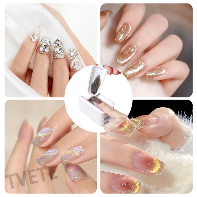 TVETE Dual Layer Dipping Container Portable Nail Powder Recycling Case