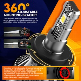 WAIXINGREN H7 LED Headlight Bulb, 60W 26000 LM 600% Brightness 6500K for H7 Headlight Bulb, Plug and Play, Halogen Replacement (H7)