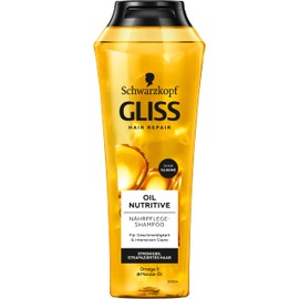 Gliss Shampoo Oil Nutritive (250 ml), hair shampoo provides intensive nourishing care for strawy, damaged hair, care shampoo gives healthy shine