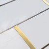 NBG-2 2x6 White and Gold Metal Stainless Steel Polished Marble
