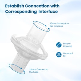 12 Pack Universal Filter, Fit in-Line Filters for 22mm Tubing, Fiber-Low Resistance and High Passability