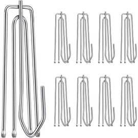VRSS Stainless Steel 2.7 inch Long 4-Prong Curtain Pleat Tape Hooks, Pinch Pleat Curtain Hooks for Pleated Drapes, Fit for 2.75 to 2.95 inch Wide Tape(30Pcs)