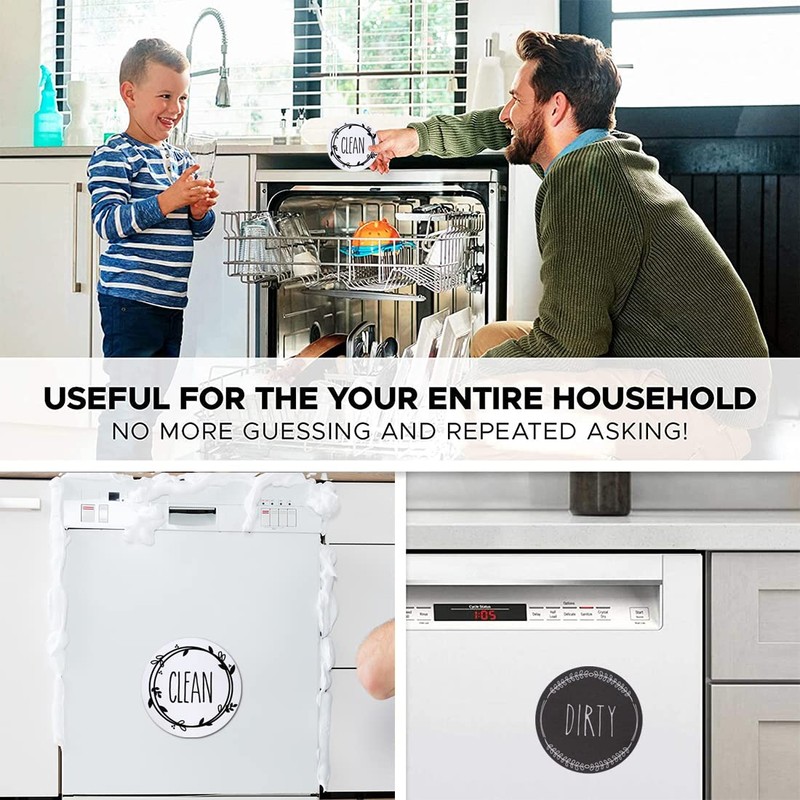 Dishwasher Magnet Clean Dirty Sign Double Sided Strong Kitchen Flip