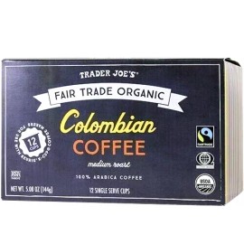 Trader Joe's 2 Packs Trader Joe's Organic Colombian Coffee Fair Trade 12 Cups 5.08 oz Each
