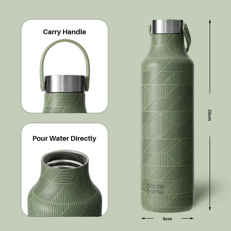 Bottle Bottle 600ml Insulated Water Bottle with Handle Hiking Drink