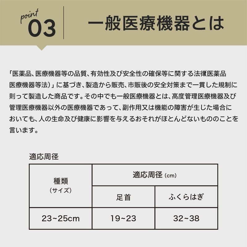 [ナイガイ] 一般医療機器 着圧ソックス 段階圧力設計 足首 30hPa ふくらはぎ 20hPa 弾性ストッキング COMFORT