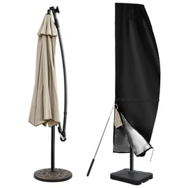 Patio Umbrella Parasol Cover,Umbrella Cover 420D Waterproof Outdoor fits Double-Sided Umbrella 13-15 ft,Large Umbrella Cover,Garden Umbrella Cover,Waterproof Zipper,Top Vent,Windproof Anti-UV