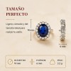 anillo de compromiso plata - Anillo Compromiso Ajustable Zafiro Azul