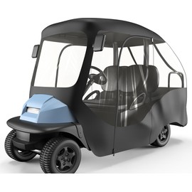 moveland 4 Passenger Golf Cart Rain Enclosure - Heavy Duty Driving Enclosure Cover for Club Car Precedent - Upgraded Stronger Door Zipper for Golf Cart Outdoor Cover(Short Roof)