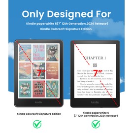 Pandashield Anti-Glare Matte Screen Protector for 7“Kindle Paperwhite 6(12th Gen) & Kindle Colorsoft Signature Edition,with Automatic Positioning Frame,Amooth Touch-2Pack (PET Film)