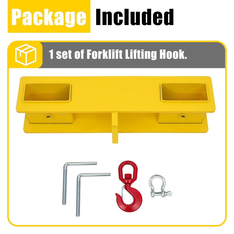 KUAFU Universal Forklift Lifting Hook 4800 LBS Capacity Forklift Lifting