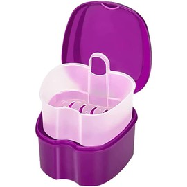 Denture Case Orthodontic Dental Retainer Box False Teeth Storage Container Dentures Container with Filter for Home & Travel