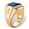 (10) - Men's 5.61 TCW Cushion-Cut Created Blue Sapphire and