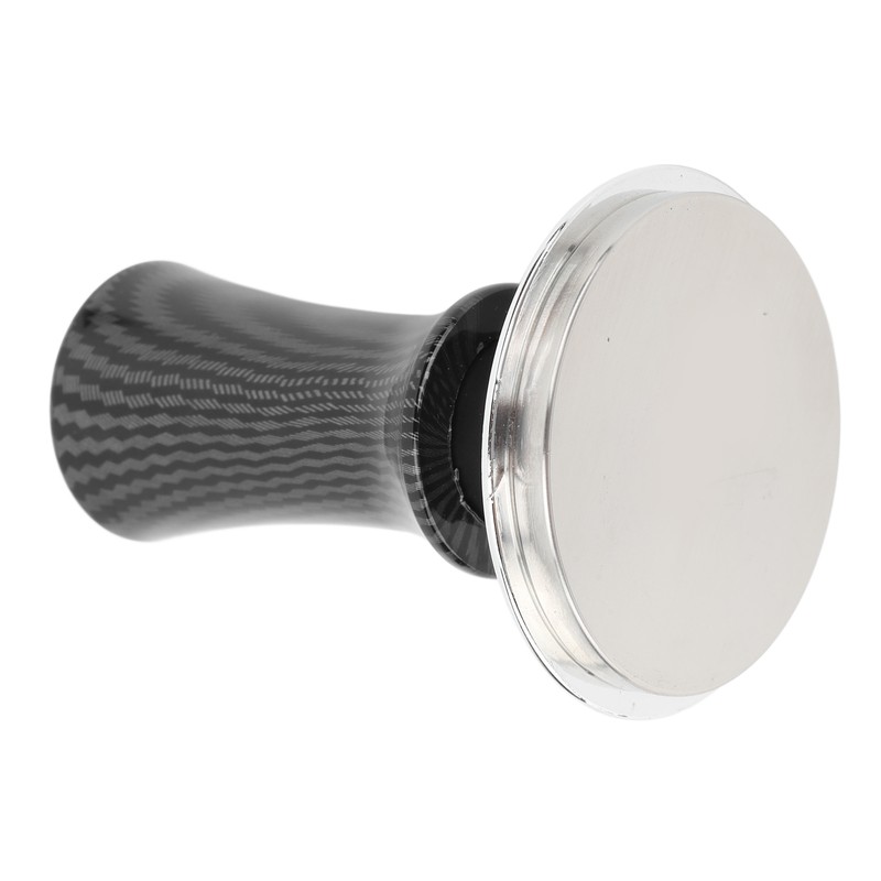 58mm Coffee Tamper Carbon Fiber Elastic Handle Stainless Steel Bottom