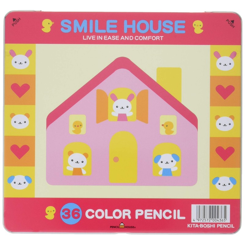 北星鉛筆 色鉛筆 36色 女の子柄 缶入 10805