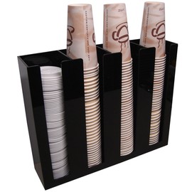 RCS Plastics 4 Sl Cup Lid Holder Dispenser Organizer Coffee Cup Caddy Organize Your Coffee Counter with Style (6006)