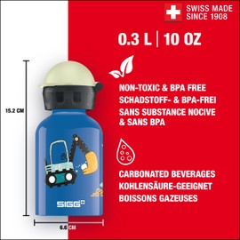 SIGG - Aluminium Water Bottle for Children - KBT Build It - Leak-Proof - Light as a Feather - BPA-Free - Climate Neutral Certified - Blue - 0.3 L