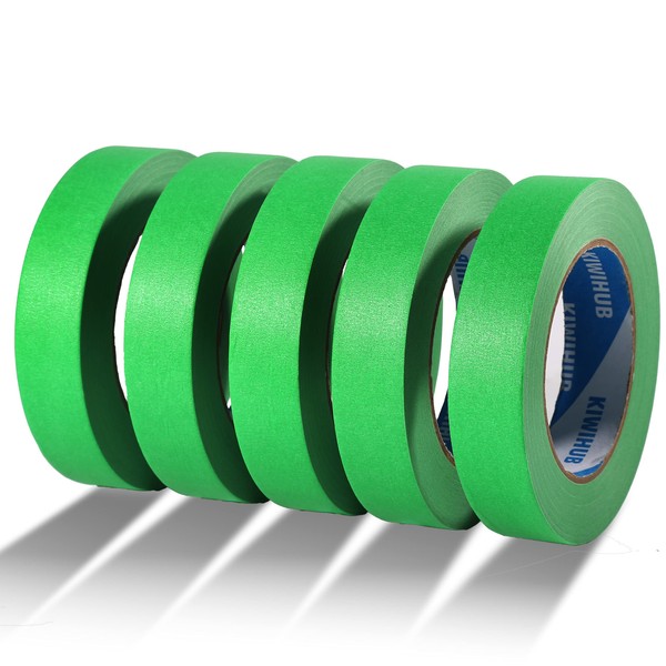 KIWIHUB Green Painters Tape,1 inch x 60 Yards x 5