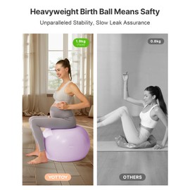 YOTTOY Pregnancy Birthing Ball, 1.8mm Thick Yoga Ball for Prenatal Exercise & Labor Preparation, Includes Pump
