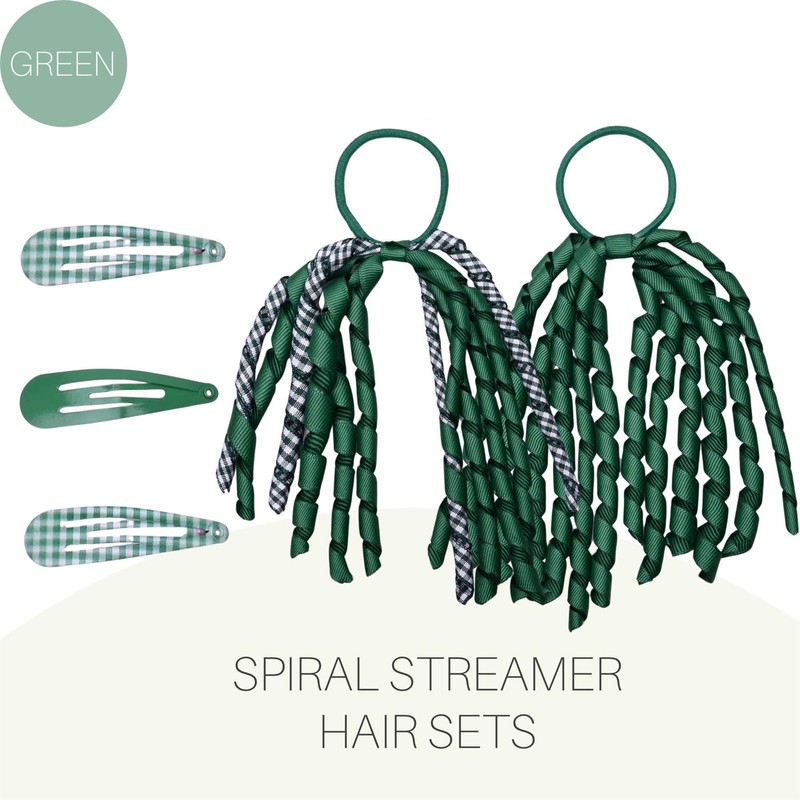 Basic Sense 2PCS Spiral Streamer Elastics and Hair Snap Clips