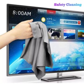 Cystal Clear Oversized Microfiber Cleaning Cloth 20" X 20" for TV Screens Lens Phone (Black) - Light Gray
